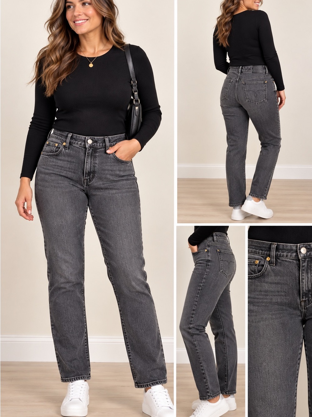Ralph Lauren Straight-Leg Jeans in Light Wash Black